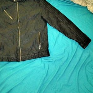 Real leather motorcycle jacket